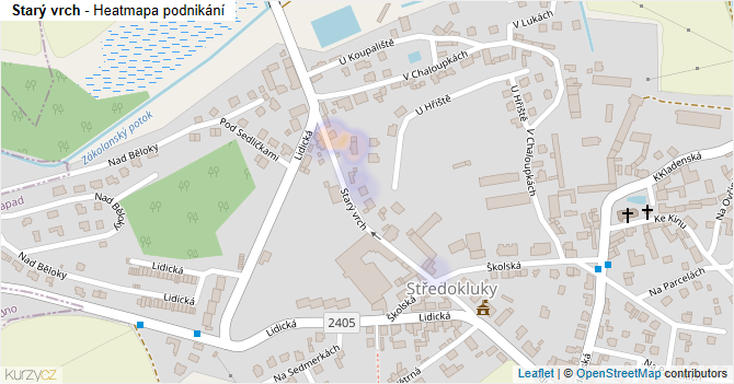 Starý vrch - mapa podnikání