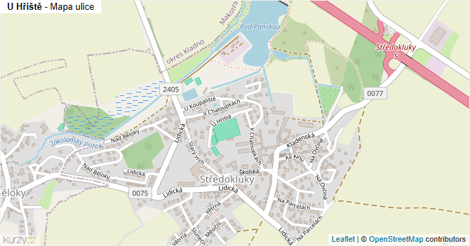 U Hřiště - mapa ulice