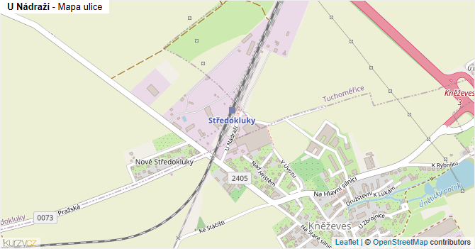 U Nádraží - mapa ulice
