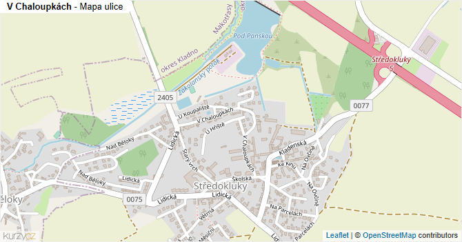 V Chaloupkách - mapa ulice