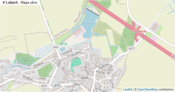 V Lukách - mapa ulice