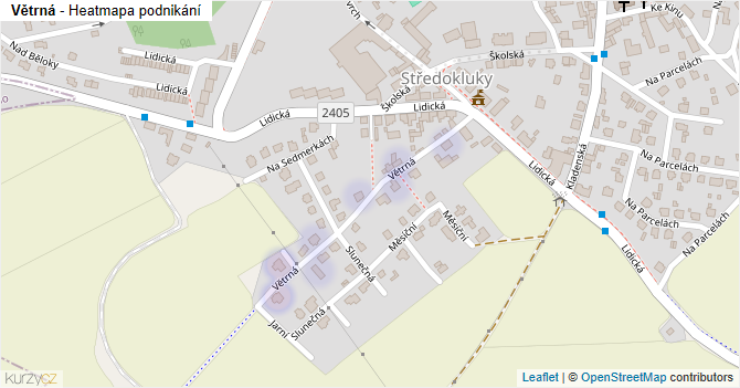 Větrná - mapa podnikání