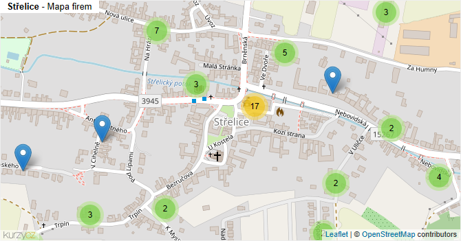 Střelice - mapa firem
