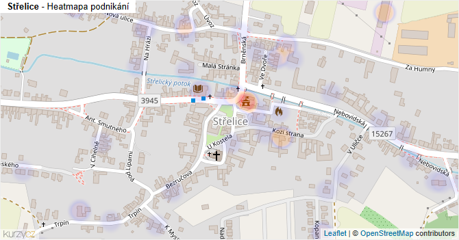 Střelice - mapa podnikání