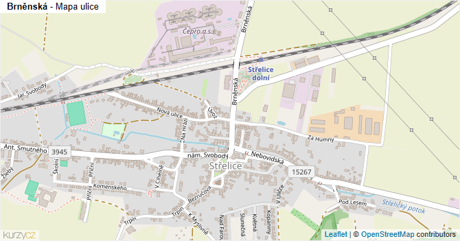 Brněnská - mapa ulice