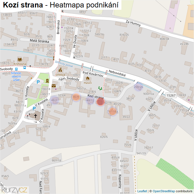 Mapa Kozí strana - Firmy v ulici.