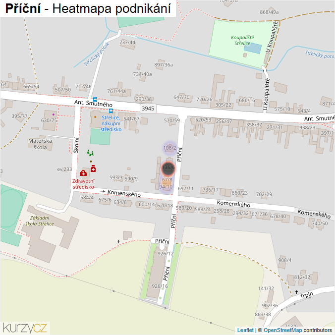 Mapa Příční - Firmy v ulici.