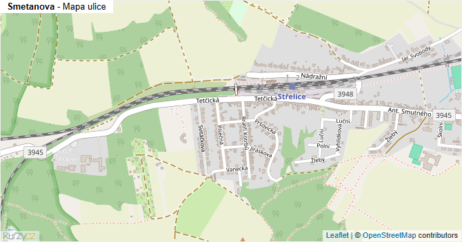 Smetanova - mapa ulice