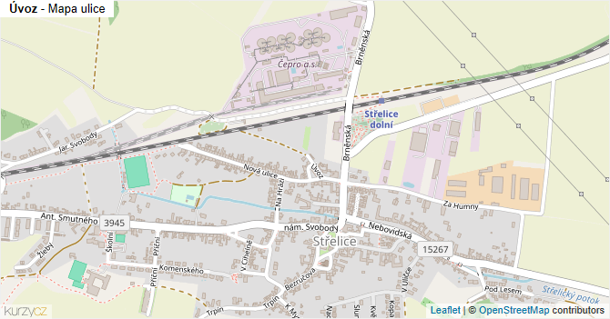 Úvoz - mapa ulice