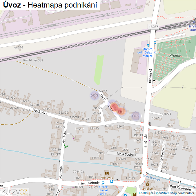 Mapa Úvoz - Firmy v ulici.