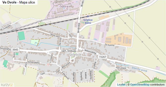 Ve Dvoře - mapa ulice