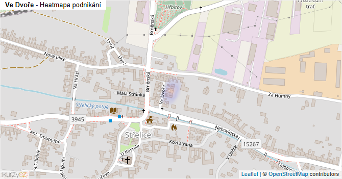 Ve Dvoře - mapa podnikání