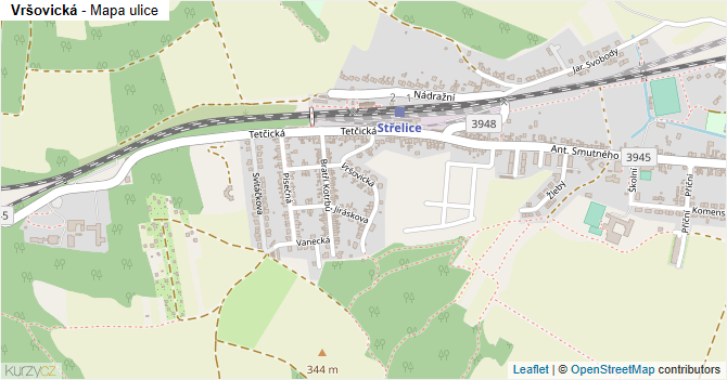 Vršovická - mapa ulice