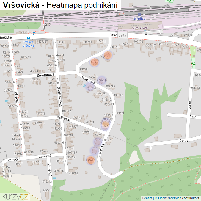 Mapa Vršovická - Firmy v ulici.