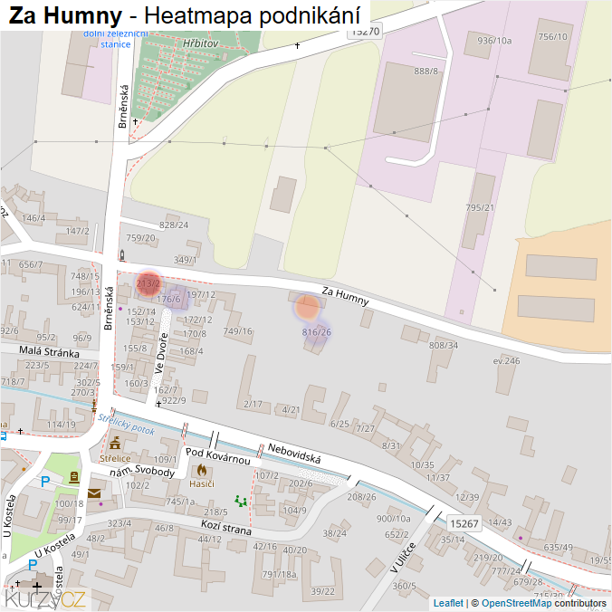 Mapa Za Humny - Firmy v ulici.