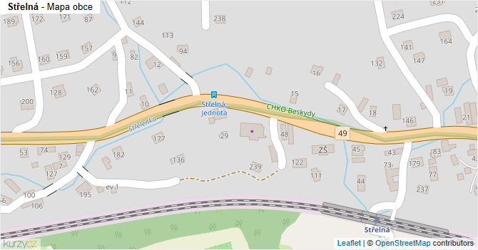 Střelná - mapa obce