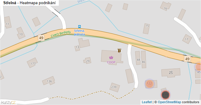 Střelná - mapa podnikání