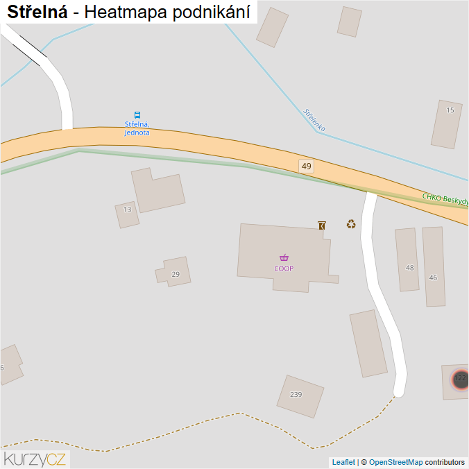 Mapa Střelná - Firmy v obci.