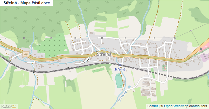 Střelná - mapa části obce