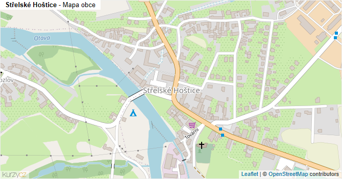 Střelské Hoštice - mapa obce