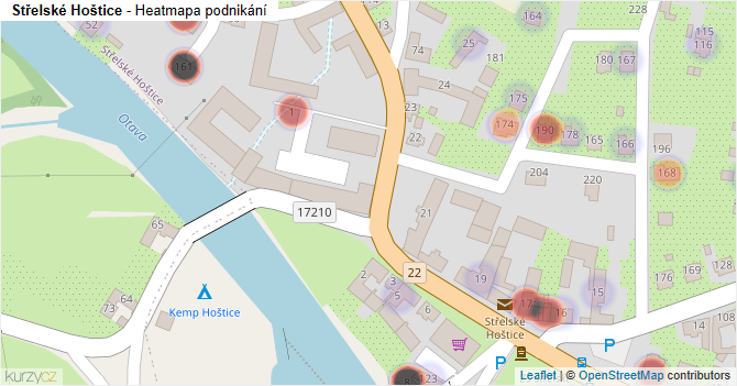 Střelské Hoštice - mapa podnikání