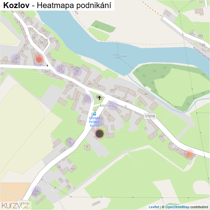 Mapa Kozlov - Firmy v části obce.