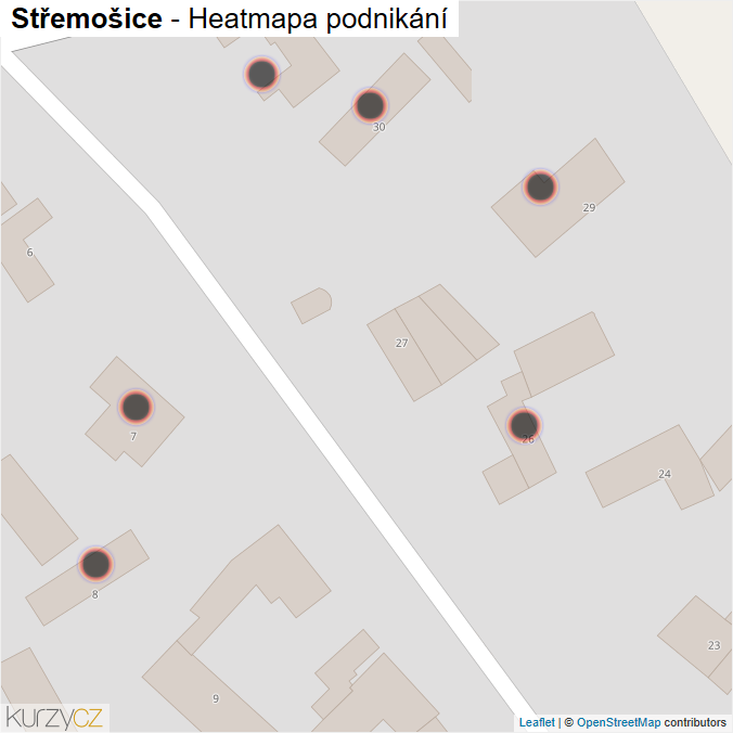 Mapa Střemošice - Firmy v obci.