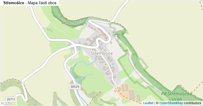 Střemošice - mapa části obce
