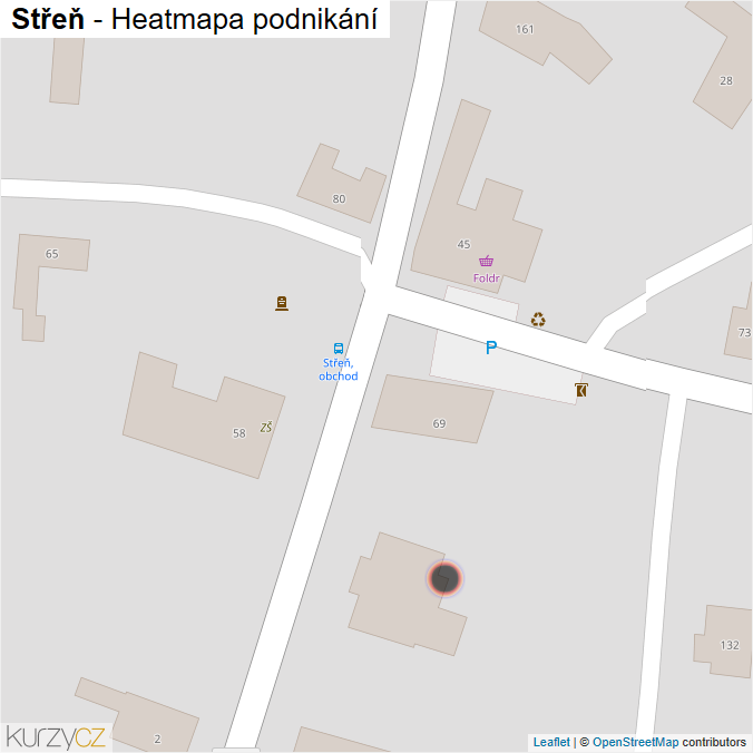 Mapa Střeň - Firmy v obci.