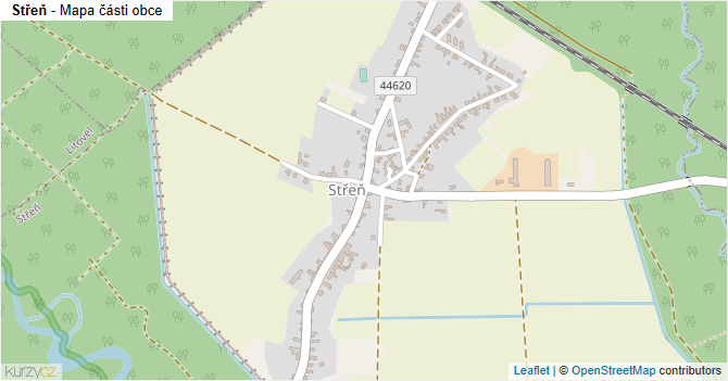 Střeň - mapa části obce