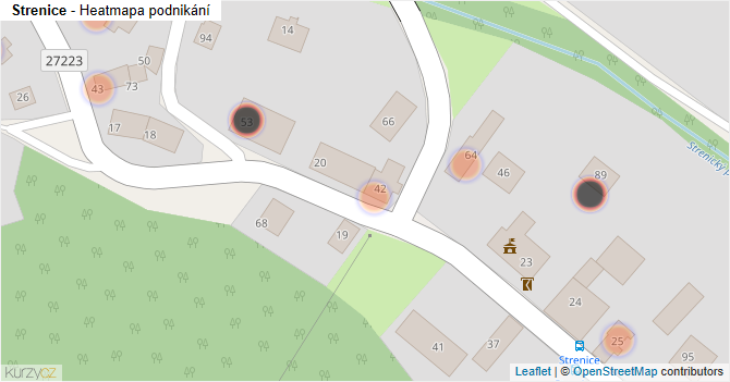 Strenice - mapa firem