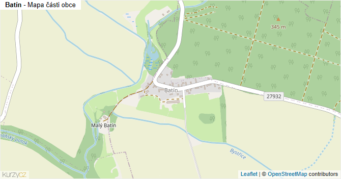 Batín - mapa části obce