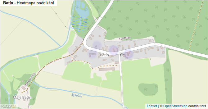 Batín - mapa podnikání