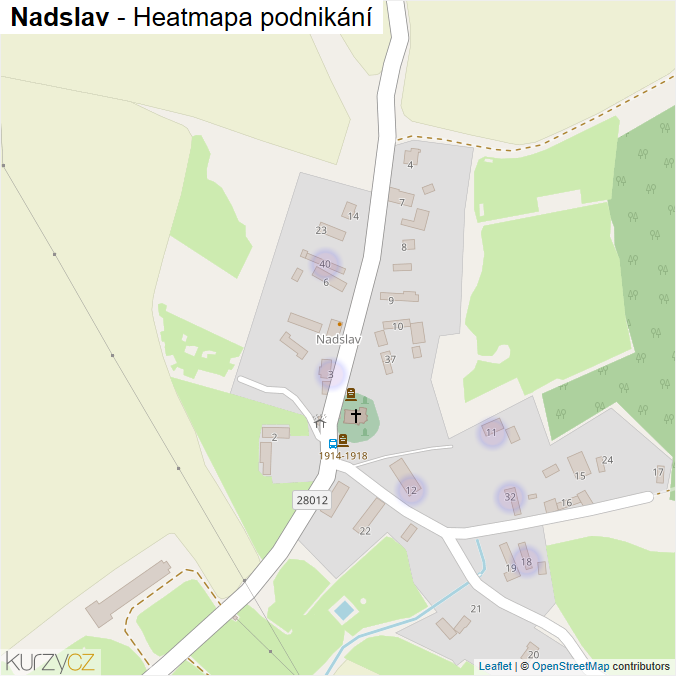 Mapa Nadslav - Firmy v části obce.