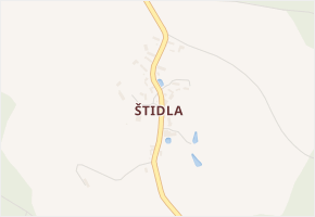 Štidla v obci Střevač - mapa části obce
