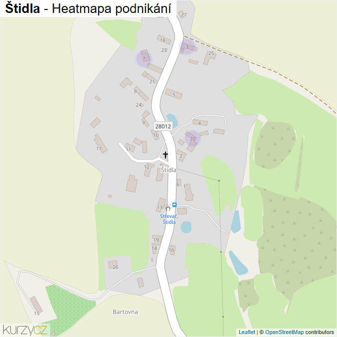 Mapa Štidla - Firmy v části obce.