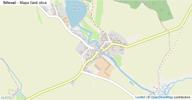 Střevač - mapa části obce