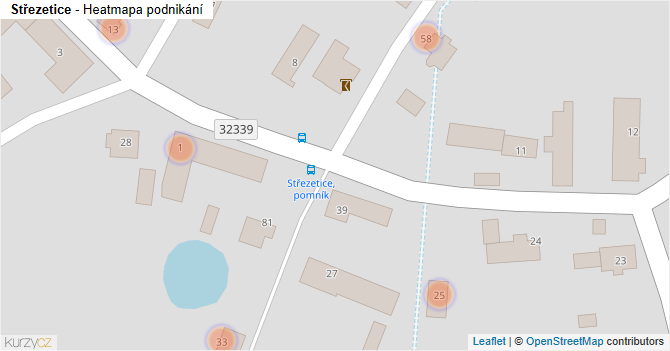 Střezetice - mapa podnikání