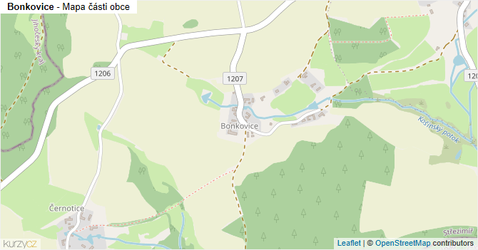 Bonkovice - mapa části obce