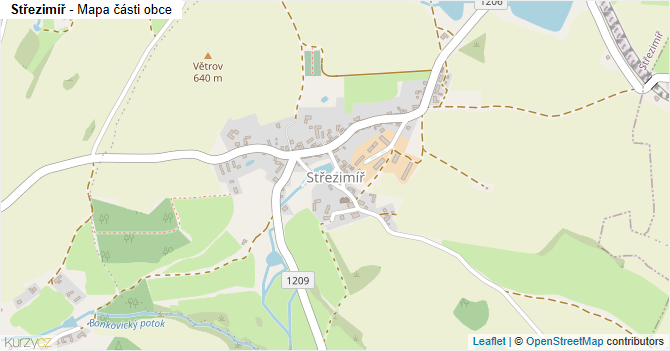 Střezimíř - mapa části obce