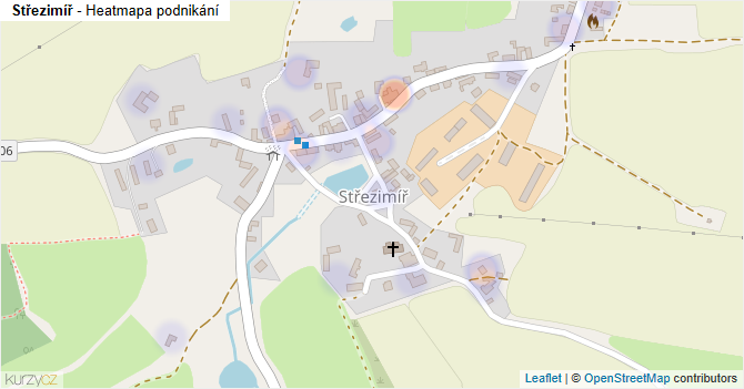 Střezimíř - mapa podnikání