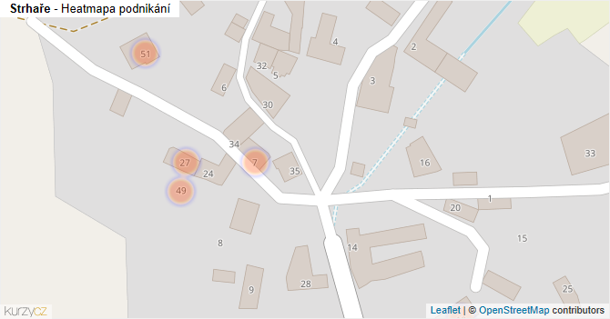 Strhaře - mapa podnikání