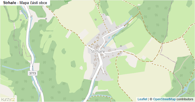 Strhaře - mapa části obce