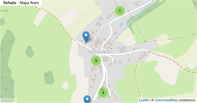 Strhaře - mapa firem