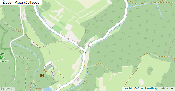 Žleby - mapa části obce