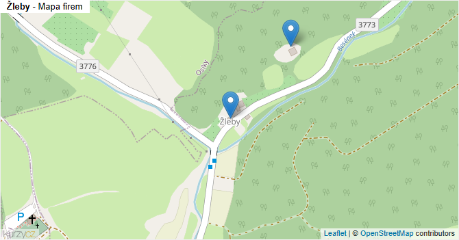 Žleby - mapa firem
