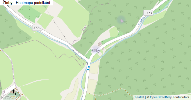 Žleby - mapa podnikání