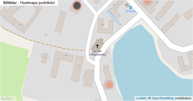 Stříbřec - mapa podnikání
