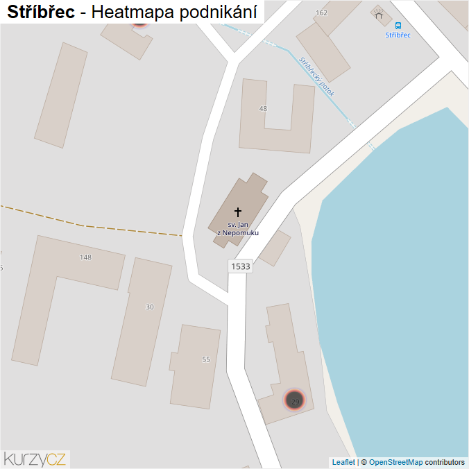 Mapa Stříbřec - Firmy v obci.
