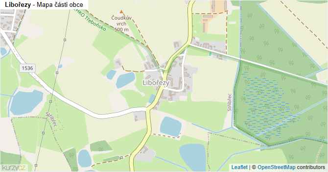 Libořezy - mapa části obce